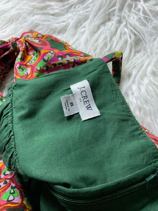 J. CREW Multi-color Tie Back Cotton Maxi Dress - Picture 3 of 5